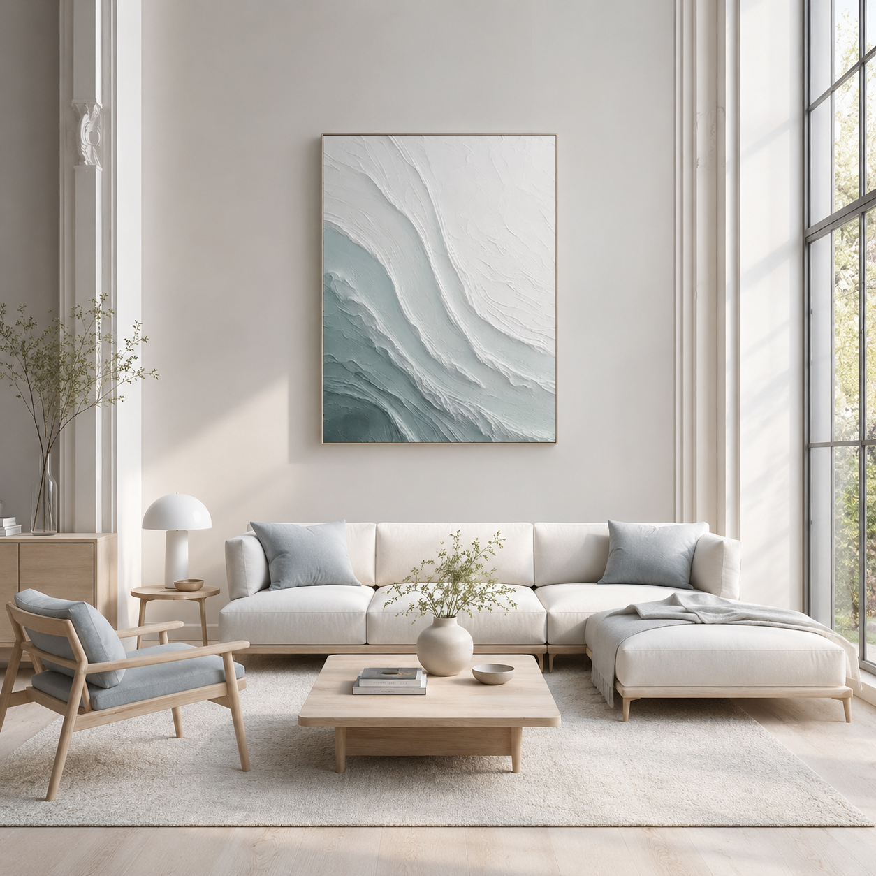 Tidal Calm - hand-painted coastal oil painting on canvas by Realoilart