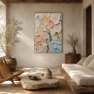 Pastel Bloom — hand-painted oil painting on canvas
