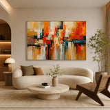Amber Tide - hand-painted coastal oil painting on canvas detail 5 by Realoilart