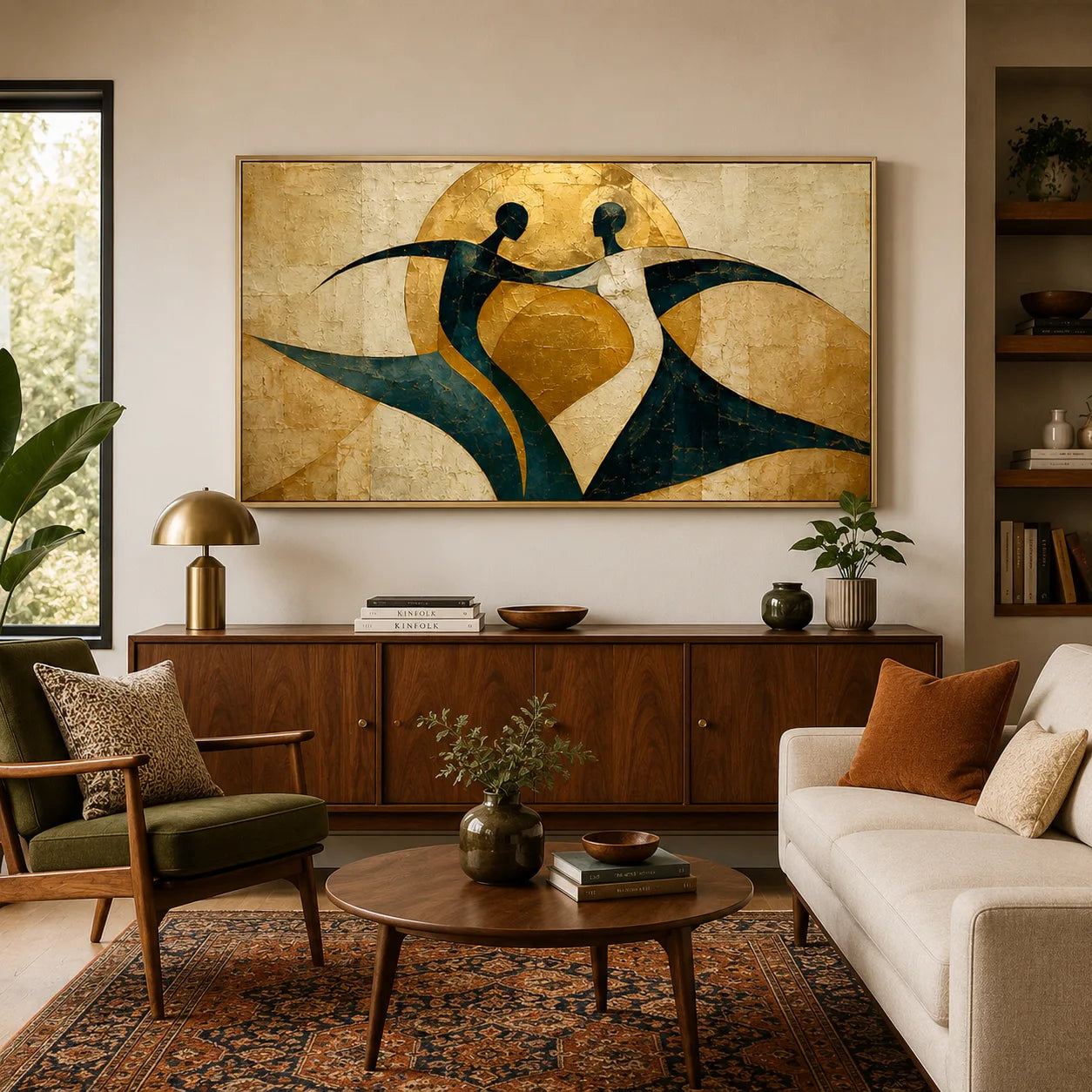 Solar Duet - hand-painted portrait oil painting on canvas by Realoilart