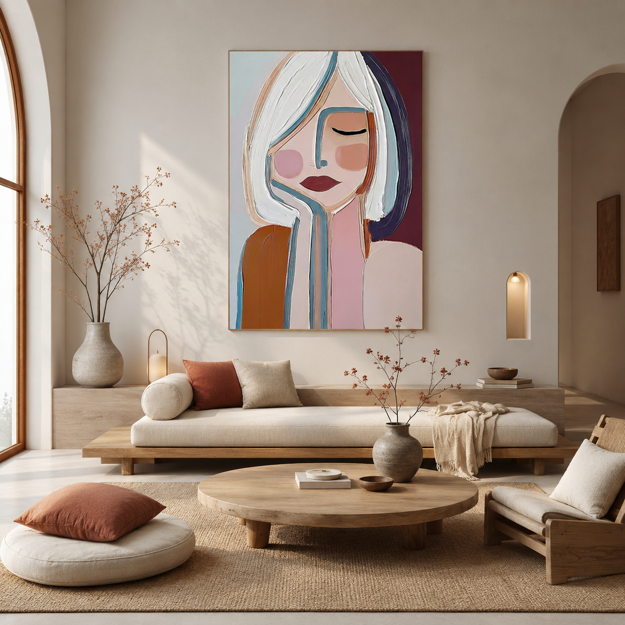Dreaming Muse - hand-painted portrait oil painting on canvas by Realoilart