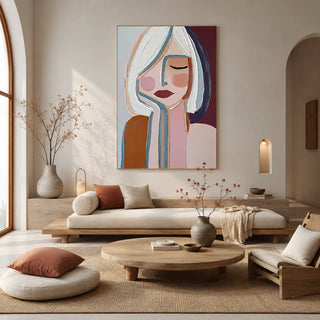 Dreaming Muse — hand-painted oil painting on canvas