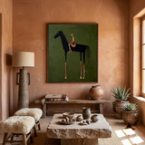 Crimson Rider — hand-painted oil painting on canvas