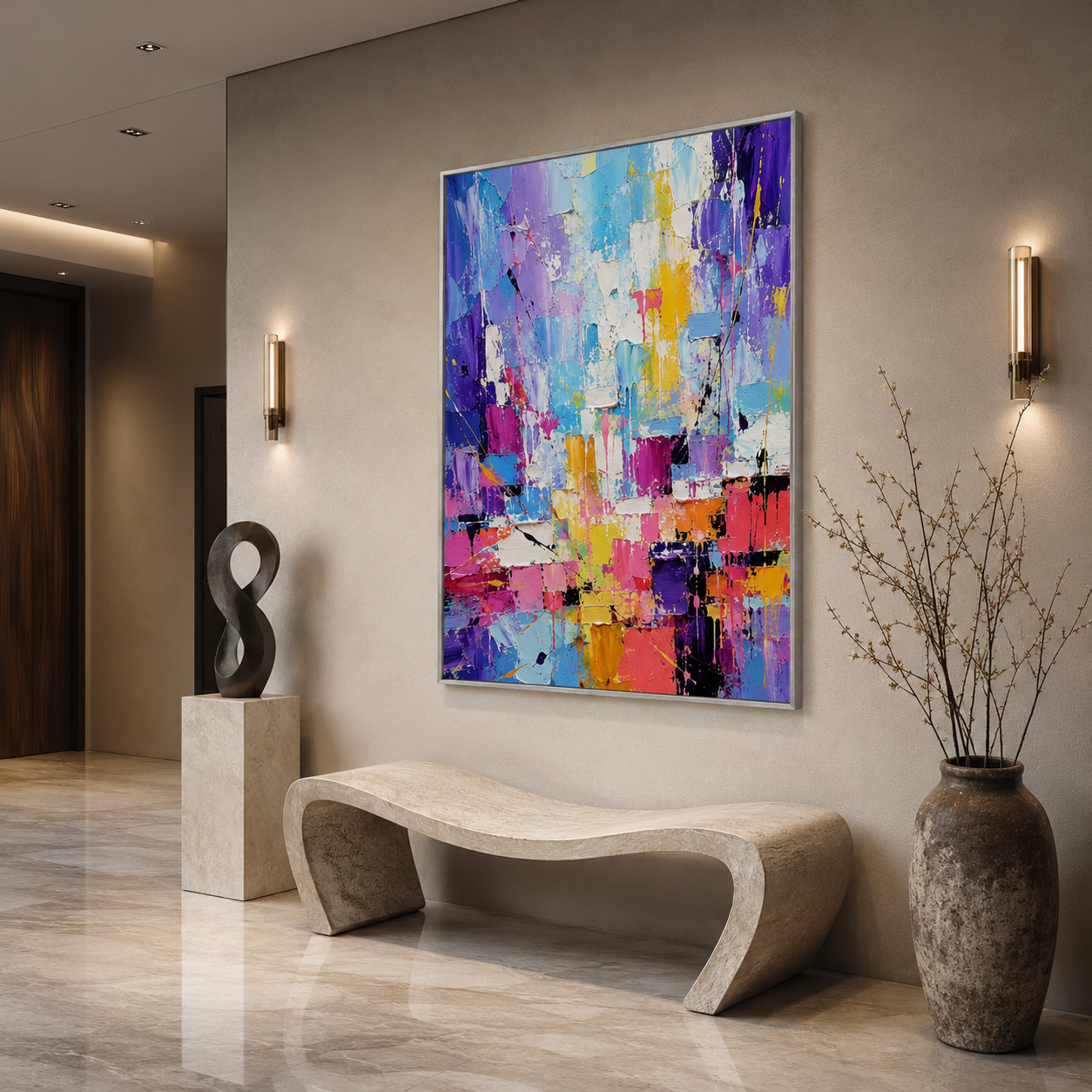 Carnival Bloom - hand-painted floral oil painting on canvas detail 2 by Realoilart