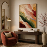 Earthen Strata abstract oil painting, hand-painted on canvas
