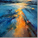 Tidal Glow abstract oil painting, hand-painted on canvas