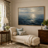 Ocean Shimmer abstract oil painting, hand-painted on canvas