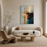 Copper Cove abstract oil painting, hand-painted on canvas