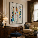 Riviera Belles abstract oil painting, hand-painted on canvas