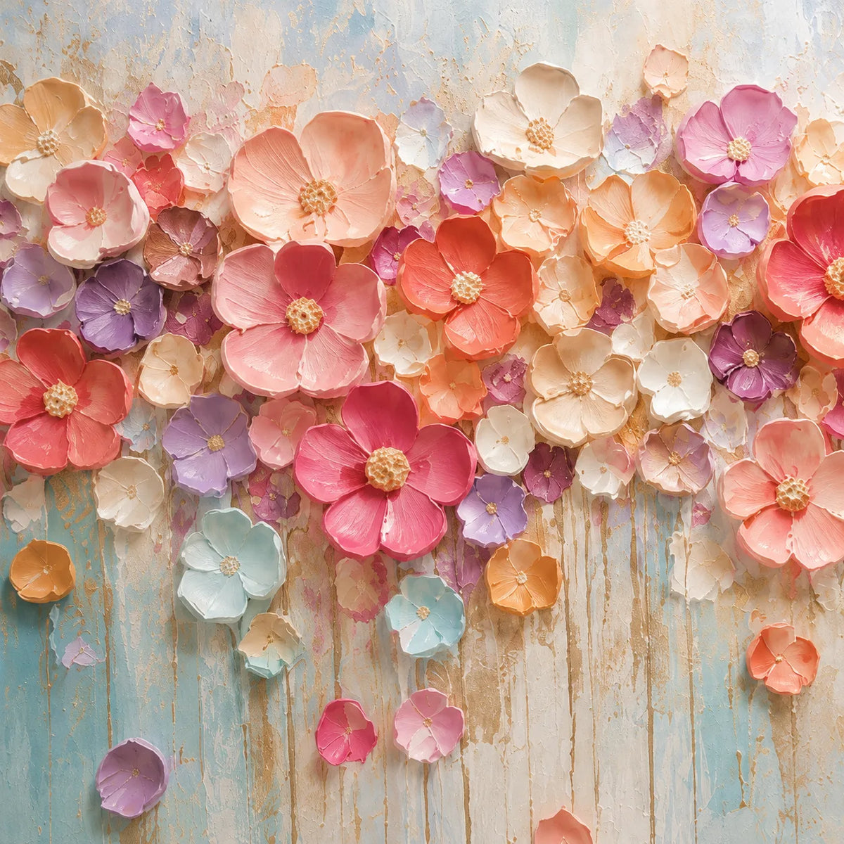 Petal Horizon - hand-painted floral oil painting on canvas detail 7 by Realoilart