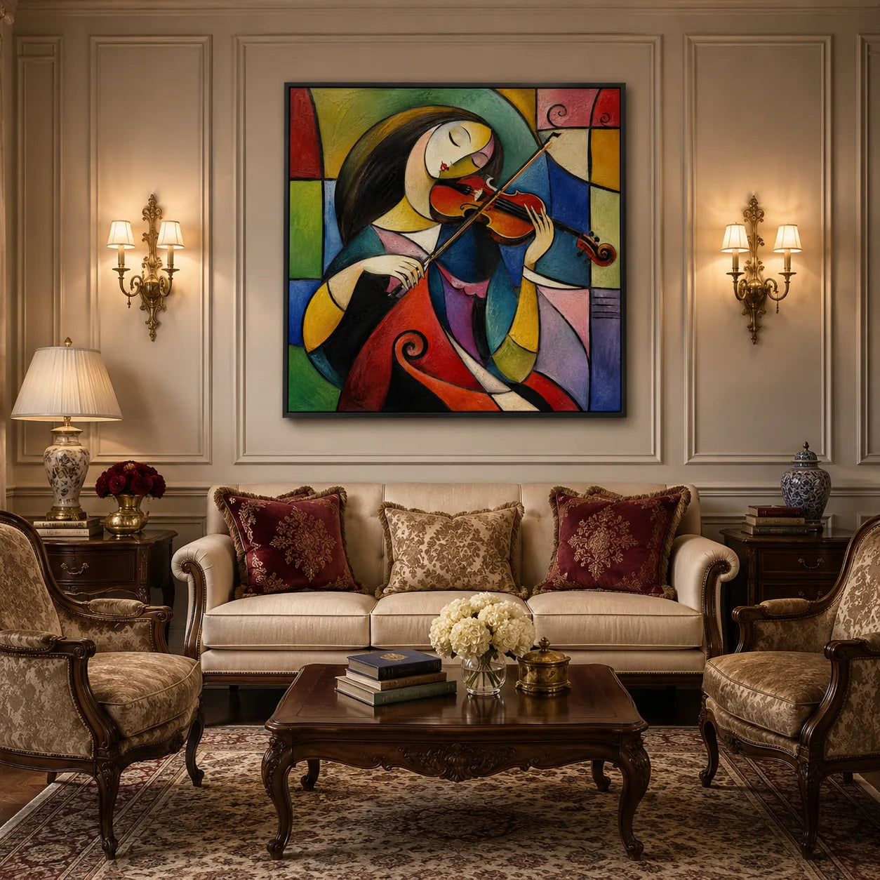 Syncopation - hand-painted portrait oil painting on canvas by Realoilart