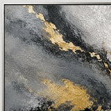 Obsidian Veil abstract oil painting, hand-painted on canvas