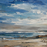 Coastal Drift - hand-painted coastal oil painting on canvas detail 7 by Realoilart