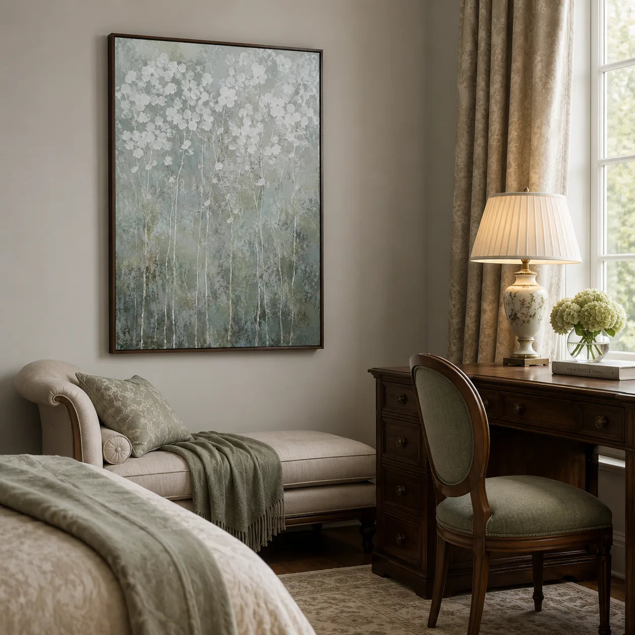 Meadow Hush - hand-painted floral oil painting on canvas detail 2 by Realoilart