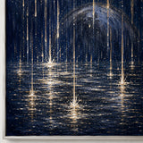 Indigo Glimmer abstract oil painting, hand-painted on canvas