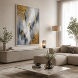 Gilded Ash abstract oil painting, hand-painted on canvas