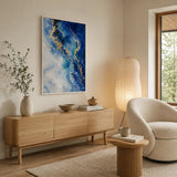Sapphire Drift abstract oil painting, hand-painted on canvas