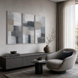 Slate Whisper abstract oil painting, hand-painted on canvas