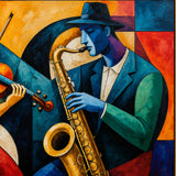 Jazz Serenade abstract oil painting, hand-painted on canvas