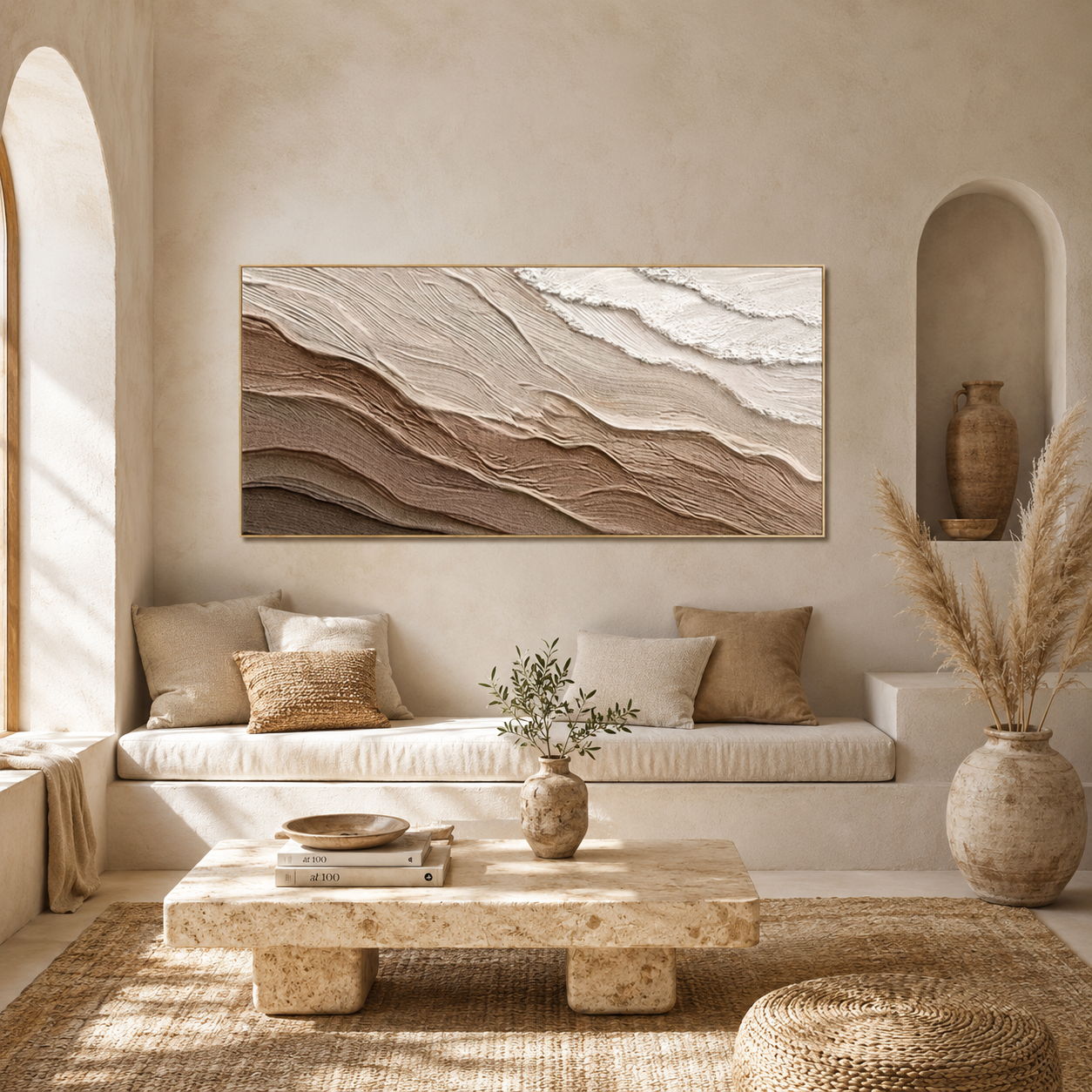 Desert Strata - hand-painted landscape oil painting on canvas by Realoilart