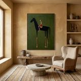 Crimson Rider — hand-painted oil painting on canvas