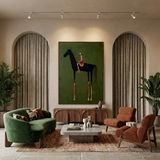 Crimson Rider — hand-painted oil painting on canvas