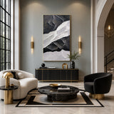 Monochrome Terrain - hand-painted landscape oil painting on canvas detail 2 by Realoilart