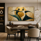 Golden Waltz abstract oil painting, hand-painted on canvas