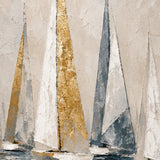 Harbor Regatta abstract oil painting, hand-painted on canvas