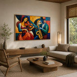 Jazz Serenade abstract oil painting, hand-painted on canvas