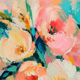 Peony Carnival abstract oil painting, hand-painted on canvas