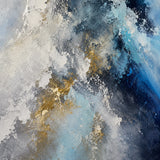Cobalt Squall abstract oil painting, hand-painted on canvas