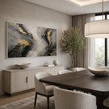 Obsidian Veil abstract oil painting, hand-painted on canvas