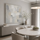 Pale Quarry abstract oil painting, hand-painted on canvas
