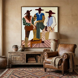 Patterned Companions — hand-painted oil painting on canvas