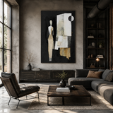 Shadowed Figures — hand-painted oil painting on canvas