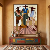Patterned Companions — hand-painted oil painting on canvas