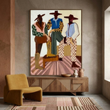 Patterned Companions — hand-painted oil painting on canvas