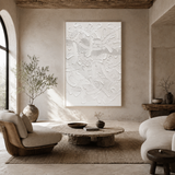 White Relief — hand-painted oil painting on canvas