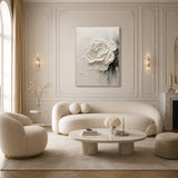 Ivory Bloom — hand-painted oil painting on canvas