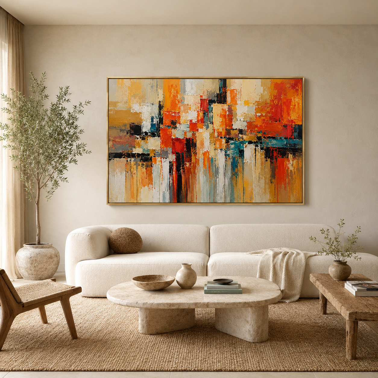 Amber Tide - hand-painted coastal oil painting on canvas by Realoilart