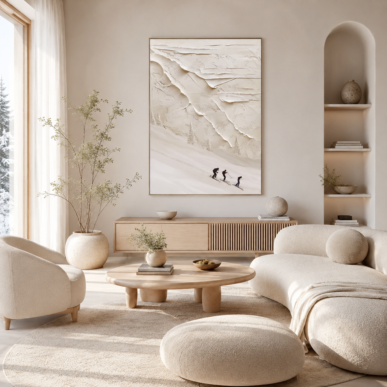 Snowbound Ascent - hand-painted landscape oil painting on canvas by Realoilart