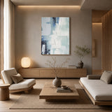 Misty Geometry — hand-painted oil painting on canvas