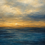 Golden Horizon - hand-painted coastal oil painting on canvas detail 6 by Realoilart