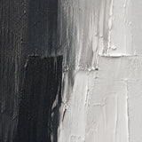 Monochrome Threshold - hand-painted abstract oil painting in a styled interior