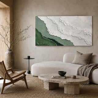 Emerald Foam — hand-painted oil painting on canvas