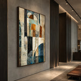 Copper Mosaic - hand-painted vertical oil painting in a styled interior