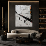 Alpine Shadows - hand-painted landscape oil painting on canvas detail 2 by Realoilart