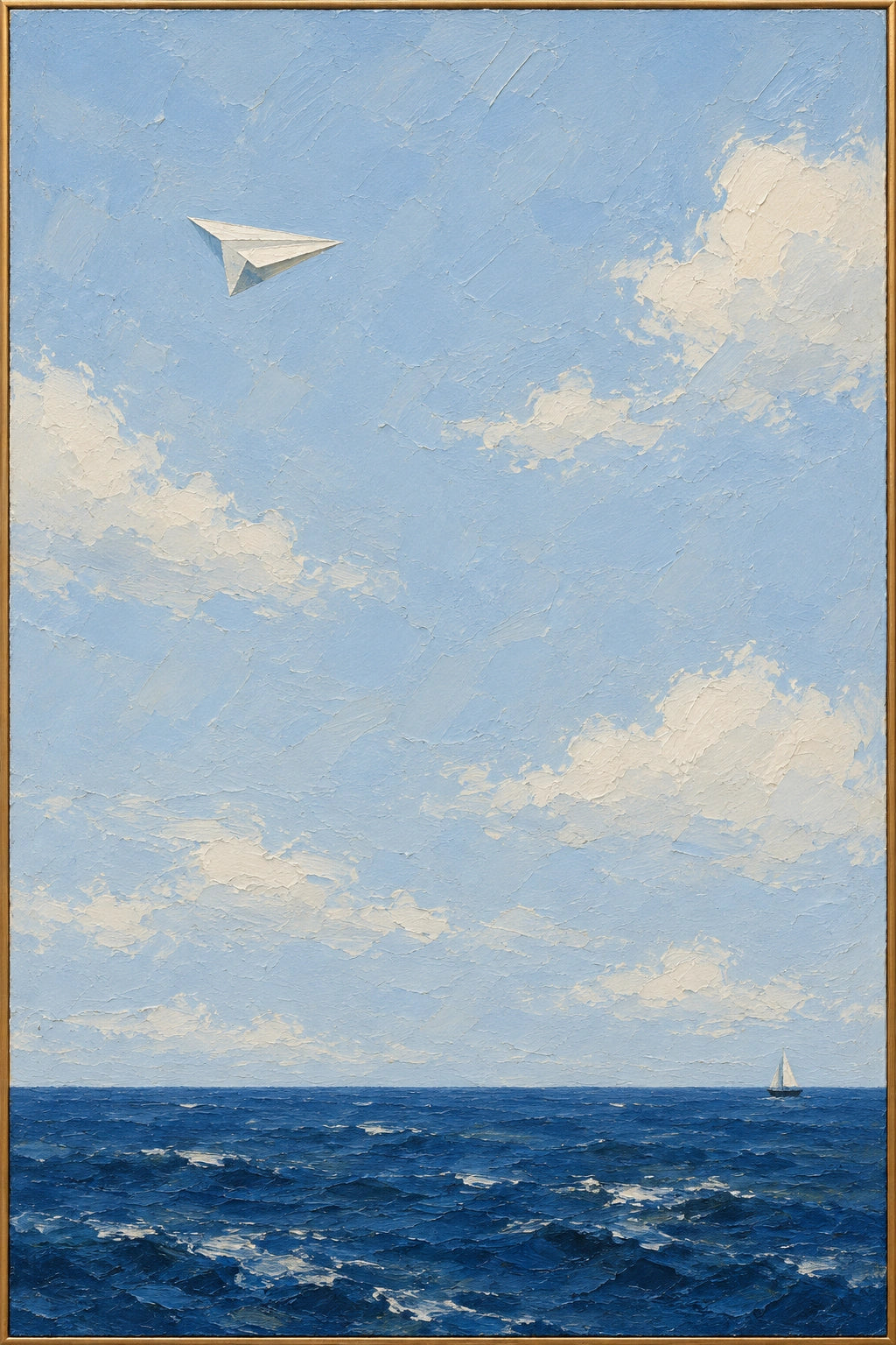 Paper Horizon — Seascape oil painting