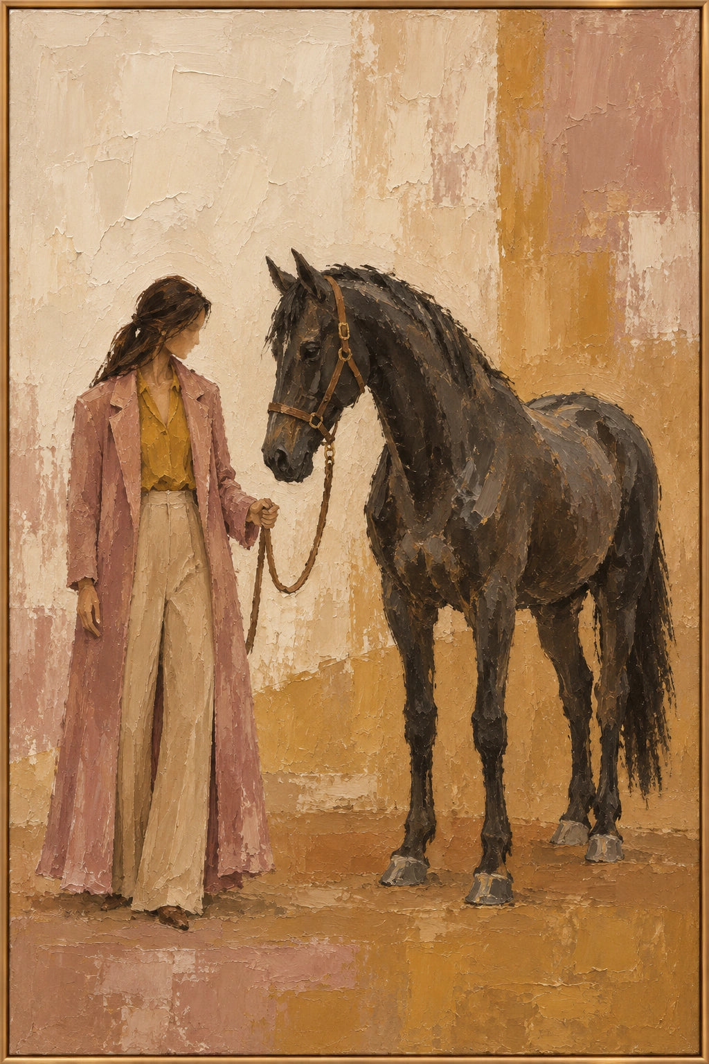 Silent Kinship — Equestrian oil painting
